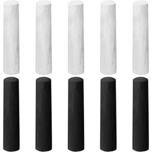 10 Pcs Sidewalk Chalks for Kids Non Toxic Jumbo Chalk for Party Gift Outdoor Art Classroom Play Painting (Black and White)