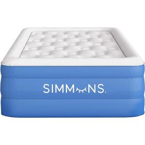 Simmons Rest Aire Mattress Air Bed with Side Built-in Pump and Soft Velveteen Topper: Twin