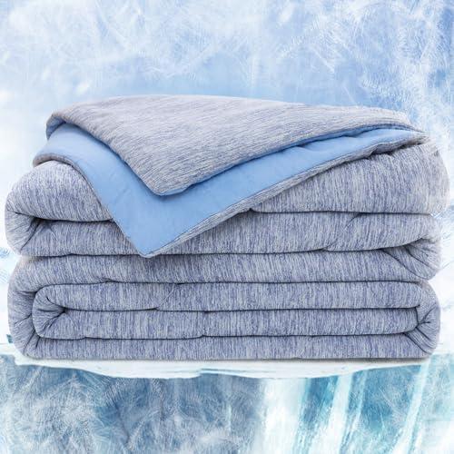 Amazon.com: OMERAI Cooling Comforter King Size, Double-Sided Cooling Blanket for King Size Bed, Lightweight, Breathable, Soft Summer Comforter for Hot Sleepers, Q-Max 0.45, Blue, 90"x 108" : Home & Kitchen