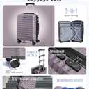 LIGHT FLIGHT Luggage Sets, 3 Piece Durable Suitcase Set with Spinner Wheels, 3 Pcs Hardside Lightweight luggage with TSA Lock, Large Checked Travel Suitcases, 20/24/28 Inch, Rose Purple