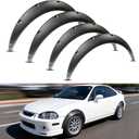 50MM-74MM PP Universal Car Truck Wheel Fender Flares Cover Wide body Kit wheel (4pcs 89CM-Carbon Fiber)