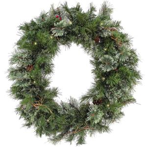 National Tree Company 30" Glistening Pine Wreath with LED Lights