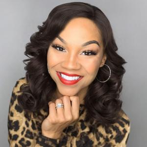 Loose Wave Short Body Wavy Wig Big Curly Lady Small Lace Side Part Shoulder Length Wigs Synthetic Wig for Black Women, 16''