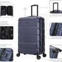 DUKAP SENSE 28-Inch Large Hardside Spinner Luggage Durable Zippered Blue