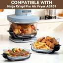 2 Pack Stainless Steel Rack Compatible with Ninja Crispi Pro Air Fryer AS101CY, Ninja Crispi Accessories Metal Rack, Replacement Rack for Ninja Crispy Glass Container, Dishwasher Safe, Heat Resistant