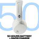 Skullcandy Icon 180 Wireless On-Ear Bluetooth Headphones, Up to 50 Hours Battery, Lightweight and Travel Ready, Secure Fit, Sweat and Water Resistant, Microphone iPhone Android - Bone