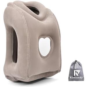 Kimiandy Upgraded Inflatable Travel Air Pillow for Sleeping to Avoid Neck and Shoulder Pain,21" H*12.6" W (Dark Grey, 21 x 12.6 x 12.6 inches)