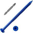 (30pcs) 1/4''x4 Concrete Screw Anchor Blue Flat Head for Anchoring to Masonry, Block or Brick Stucco