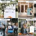 Wedding Sign Holder, Adjustable Welcome to Our Wedding Sign Stand W/Design Bundle & Leather Sign Hanging Straps, Heavy Duty Easel Stand for Sign, Wedding Seating Chart Stand, Easel for Display (Gold)