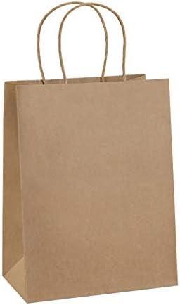 BagDream Gift Bags 8x4.25x10.5 99Pcs Brown Paper Gift Bags with Handles Bulk for Wedding, Party Favor, Grocery, Shopping, Retail, Merchandise Medium Kraft Paper Sacks
