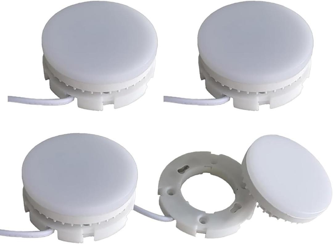 GX53 LED Bulb,7.5W Under Cabinet Puck Lights,Aluminum Energy Efficient Display Spotlights,Installation Simple No Tools,for Cabinets,Showcase,Display Cabinets,Showroom Lighting (4pack)
