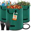 Kendo 72 Gallon Reusable Yard Bags, Heavy Duty 3 PCS Garden Leaf Bags with 4 Reinforced Handles for Fall Leaf Cleanup Grass Clippings Camping Trash