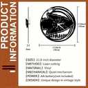Rugby Vinyl Wall Clock, Black, 11.8-inch Diameter, Battery Operated, Vintage Style Design with Silhouette Art, 11.81 X 11.81 Inches