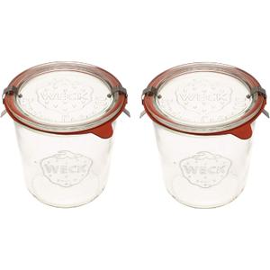 WECK Canning Jars 742 Mold Jars made of Transparent Glass - Eco-Friendly Canning Jar - Storage for Food, Yogurt with Air Tight Seal and Lid - 1/2 Liter Tall Jar Set - (2 Jars)