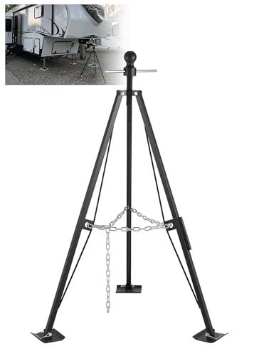 Fifth Wheel Tripod Stabilizer Gooseneck, King Pin Stabilizer for 5th Wheel with Adjustable Height 35-55", Heavy Duty RV Tripod Jack with 5000lbs Load Capacity, Easy Installation