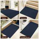 Door Mat Indoor Entrance 20x32, Non-Slip Washable Doormats Entry Way Mats, Dirt Resistant and Absorbent Welcome Mat, Easy Clean Low-Profile Doormat, Front Door, Inside Entrance, Blue (1'8" x 2'8" (Rectangular))