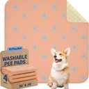 PJYuCien Washable Pee Pads for Dogs 4 Pack, 36" x 36" Non-Slip and Leak-Proof Pee Mat, Puppy Training Pads for Whelping, Playpen, Crate, Bed (Orange)