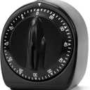 Kitchen Timers for Cooking, 60 Minute Wind Up - Chef Cooking Timer with Loud Alarm,100% Mechanical Desk Timer -No Batteries Required - Manual Countdown timers for Home, Study and Cooking (Black)