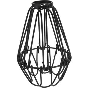 Uonlytech Vintage Black Metal Cage Lampshade 6.29X3.93X3.93 Inch Wire Pendant Light Shade Replacement for Bare Bulb Chandeliers Wall Sconces Easy Slot Assembly