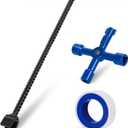 LOSTRONAUT 17" Water Meter Key - Professional Garden and Plumbing Tool for Opening and Closing Valves with Ease - with Reinforced Steel T-Handle and 4-Way Spigot Selector for Versatile Applications
