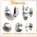 20 Pack Closet Pole Sockets Stainless Steel 1-1/4 Inch Metal Closet Rod Holder Heavy Duty U Shaped Closets Rod Bracket Curtain Rods Holders Closets Rods Support End Caps with Screws, Silver