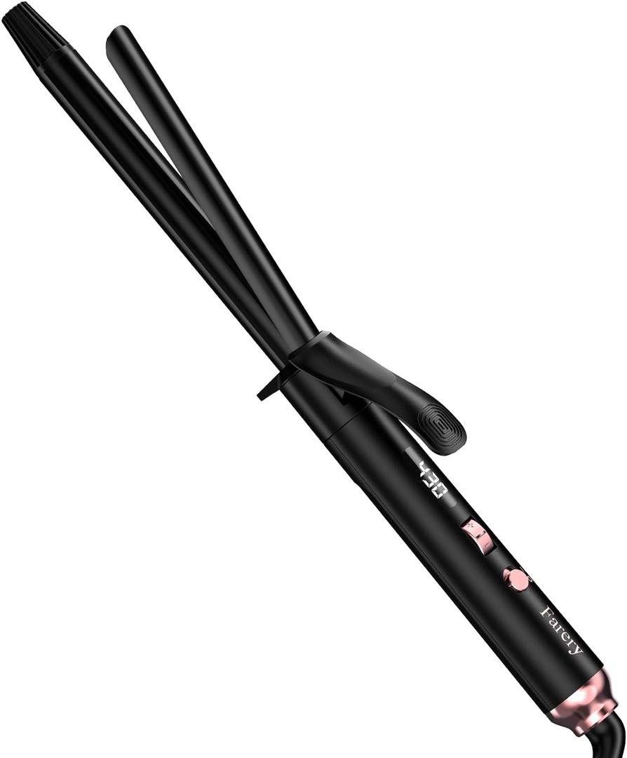Long Barrel Curling Iron 3/4 Inch, Extra Long Curling Iron for Tight Curls, Ceramic Curling Wand Infused Argan Oil & Keratin, Long Lasting, 11 Adjustable Temp, Include Clips & Silicone Pad (Black)