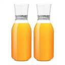 TOSSWARE POP 32oz Carafe Set of 2, Premium Quality, Recyclable, Unbreakable & Crystal Clear Plastic Drink Pitcher