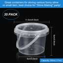 35 PCS 16 oz Slime Containers with Lids and Handles, Plastic 500ml Storage Bucket Containers, Clear Slime Storage Case for Slime DIY Art Craft, Pigment, Small Tools, Part Material