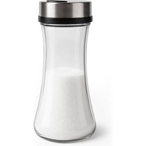 Loscarol Glass Sugar Dispenser with Adjustable 3-Hole Lid – 7 oz Sugar Shaker Jar for Coffee Bar, Tea & Baking – Airtight Glass Container with Smooth One-Handed Pour – Kitchen Countertop Accessory