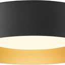 AUTELO Flush Mount Ceiling Light, 14" Frosted Glass Shade Close to Ceiling Light Fixture in Black Finish E26 Socket for Living Room Hallway Bedroom C3336XS BK