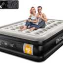 OhGeni Queen Air Mattress with Built in Pump, Inflatable Blow Up Mattress 18 Raised Comfort,Upgraded Surface Portable Mattress, Air Bed for Camping, Home and Guest, Colchone Inflable, 650 lbs Max (Black)