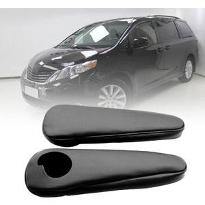 GXARTS Left and Right Leather Seat Armrest Cover Compatible with Toyota Sienna 2011 2012 2013 2014 2015 2016 2017 Black Leather Part Only