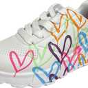 Skechers Girls' Uno Lite Spread the Love Sneakers (13 Little Kid, White/Mint)