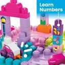 MEGA BLOKS First Builders Toddler Blocks Toy, Build n Learn Portable Activity Table with 30 Pieces and Built-In Storage, Pink, Kids Ages 1+ Years 40.64 Cm X 13.34 Cm X 60.96 Cm