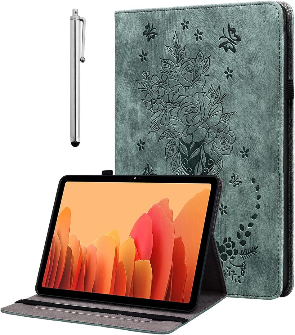 Case for All-New Amazon Fire HD 10 and 10 Plus Tablet (13th/11th Generation, 2023/2021 Release) 10.1", Multi-Angle Flip PU Leather Cover with Stylus Holder for Fire HD 10 2023 Case, Green