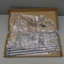 Auledio Adjustable Over The Door Triple Towel Rack with Hooks,Silver