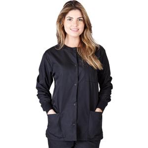 Natural Uniforms Warm Up Scrub Jacket (Small, Black)