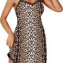 Vrtige Women's Sexy Lace V Neck Strap Full Slip Babydoll Chemise Nightgown Lingerie (XS)
