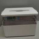 3-Tier Medicine Organizer - Portable Medicine Cabinet with Plastic Handle, Multipurpose Medical Box, Pill Organizer, Empty First Aid Kit for Home