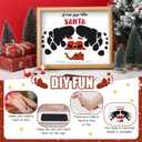 Baby's First Christmas Footprint Craft Newborn Footprint Art Craft DIY Frame Christmas Ornament Kit Wooden Picture Frame Holiday Xmas Gifts 2025, Tabletop Display Memory Keepsake(Santa,Black)