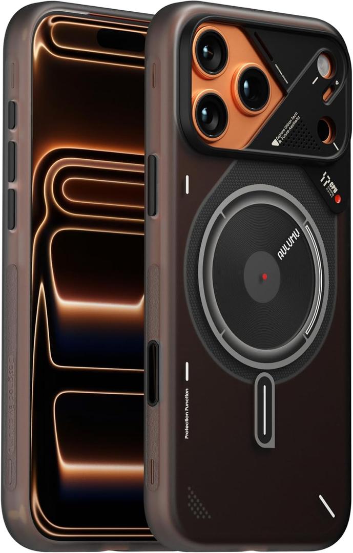 Aulumu A17 iPhone 17 Pro Max Magnetic Thermal Case | CoolHyper | with Camera Control | IMD Technology | Compatible with Magsafe | Touch Translucent Gray