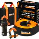 ALL-TOP Nylon Recovery Kit with Hitch Receiver: 3" x 20' (35,000lbs) 100% Nylon Snatch Strap + 2" Shackle Hitch Receiver + 3/4 HD Shackles (2pcs) with Isolator + Storage Bag