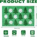 JarThenaAMCS Christmas Bathroom Rug 19.7 x 31.5 Inch Green Tree White Snowflake Absorbent Non Slip Shower Rug Front Mat for Xmas Winter Holiday Home Decoration