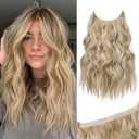 REECHO Invisible Wire Hair Extensions with Thinner Softer Lace Weft (Honey Blonde with Highlights, 16 Inch (Pack of 1)