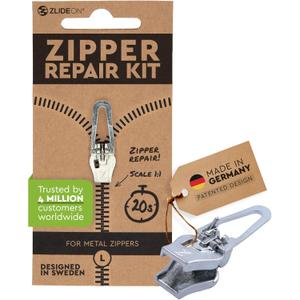 ZlideOn Zipper Pull Replacement - Silver, Normal (L) - Instant Zipper Replacement Slider for Metal Zippers 