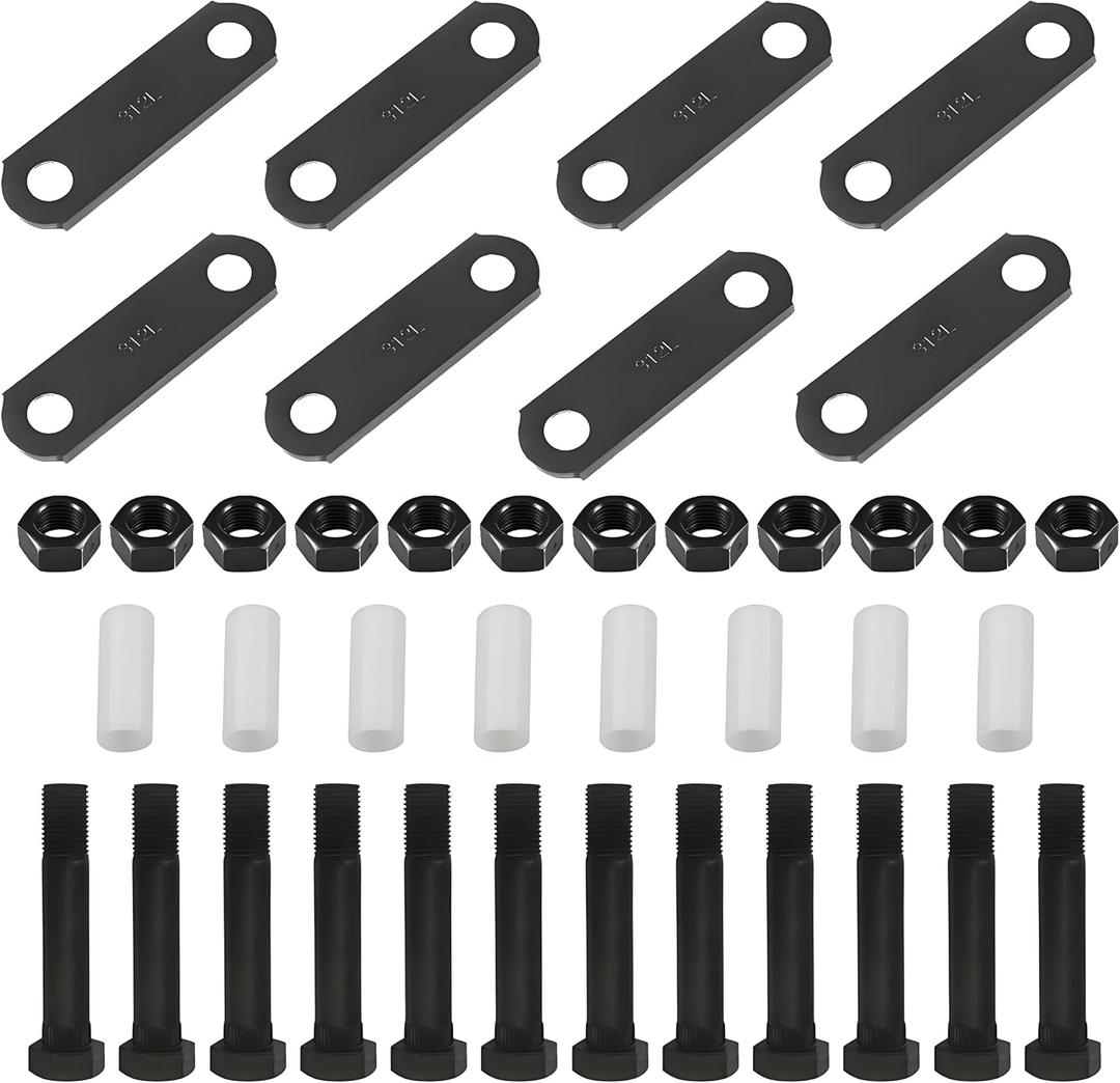 Tandem Trailer Axle Kit (3-1/8'' Trailer Shackle Straps 312), Tandem Axle Trailer Shackles Kit for Double Eye Leaf Spring 3500 lbs-7200 lbs Axles (12 Bolts & 12 Nuts) 115208-STRAP | 115208-STRAP