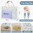 Floral Tote Bag For Women Multi Pocket Girls Crossbody Bags Shoulder Handbag For Work Travel Shopping Purse