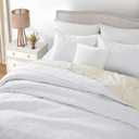 Lavsiry White Queen Size Quilt Bedding Set with Pillow Shams, Summer Lightweight Bedspread Coverlet, Soft Quilted Blanket Thin Comforter for All Seasons, Bright White, Full/Queen(90"x96")