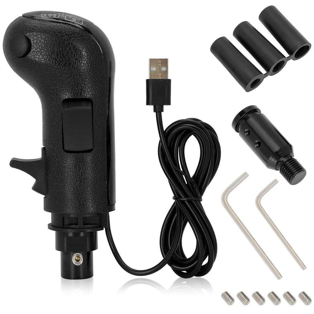 USB Truck Simulator Shifter, Compatible with Logitech G25, G27, G29, G923, Thrustmaster TH8A Shifter, semi shifter for pc,Gear Shift Lever for ATS and ETS2 Games-PC Sim Racing Shifter