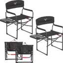 SUNNYFEEL Camping Directors Chair, Heavy Duty,Oversized Portable Folding Chair with Side Table, Pocket for Beach, Fishing,Trip,Picnic,Lawn,Concert Outdoor Foldable Camp Chairs, 21"x25"x36", 2pcs